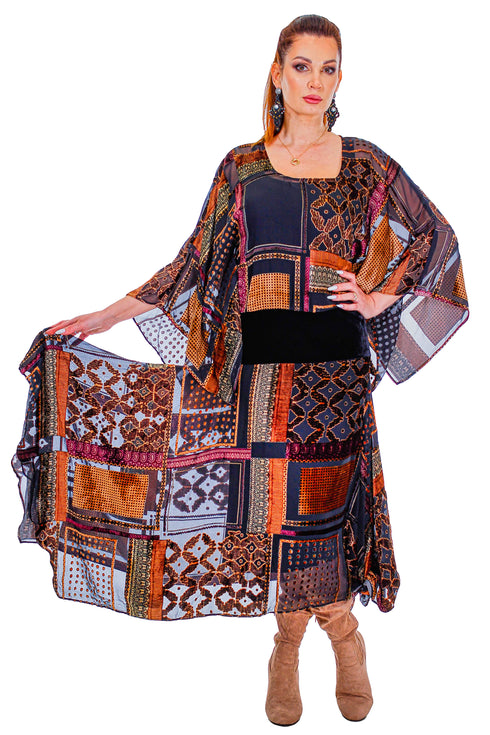 Rochie multicolora catifea